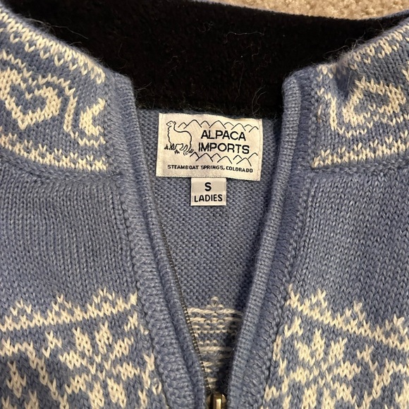 Blue and White Nordic Sweater - Picture 2 of 3